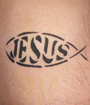 Jesus Fish Airbrush Tattoo