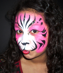 Pink Tiger Face Painting