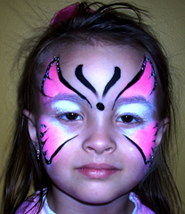 Pink Butterfly Face Painting