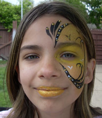 Yellow Tropical Paradise Face Painting