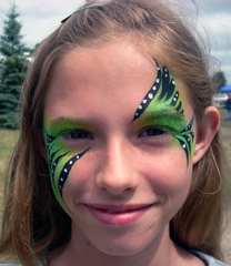 Green Abstract Eyes Face Painting