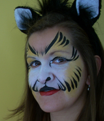 Golden Tabby Cat Face Painting