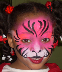 Pink Tiger Face Painting
