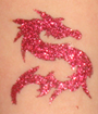 Red Dragon Glitter Tattoo