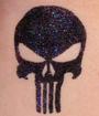 Punisher Skull Glitter Tattoo