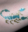 Green Scorpion Glitter Tattoo