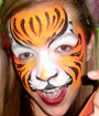 Orange Tiger Face Painting