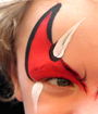 Red Monster Horn Eye Face Painting