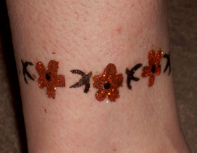 Flower Bracelet Glitter Tattoo