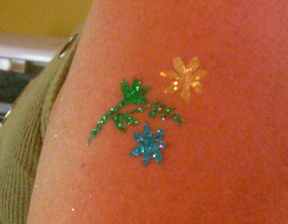 Colorful Daisy Glitter Tattoo