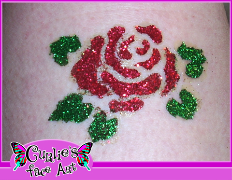 Rose Glitter Tattoo